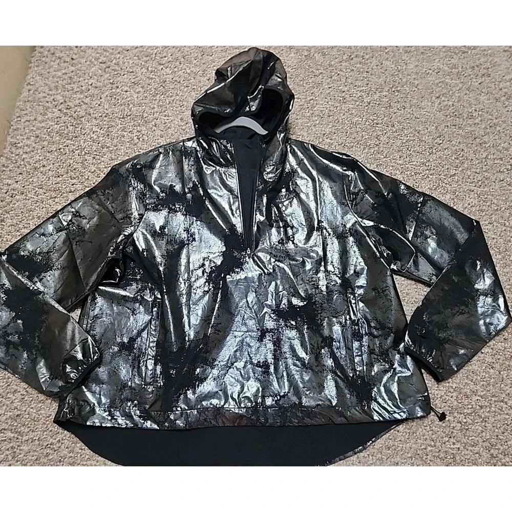 Nike Black Metallic Hooded Windbreaker